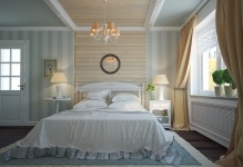 Tapéta a hálószobában a stílus Provence klasszikus színes fotók a feng shui, elegáns apartmanok japán