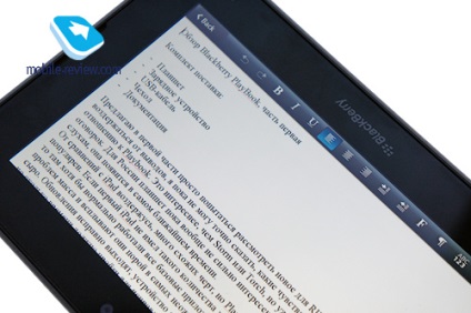 Recenzie BlackBerry playbook, partea întâi