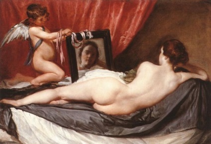 Pictură ocultă - Venus cu o oglindă Velazquez, mâinile îi rezistă, un portret de Maria Lopukhina