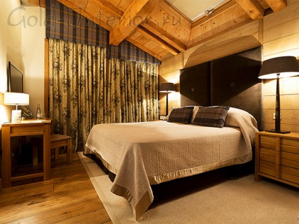 Caracteristici de design dormitor în stil cabana