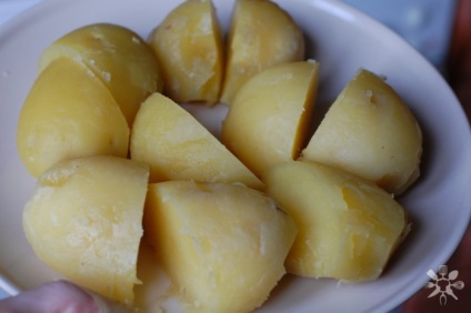 Cartofi fierți cu ceapă, mărar și ulei de măsline