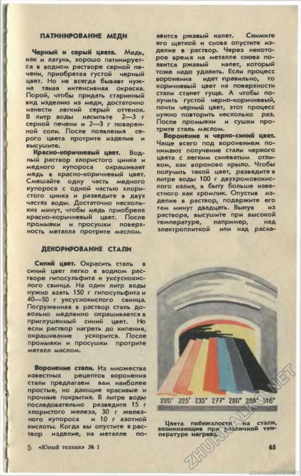 Patinarea decorului din oțel de cupru - tehnician tânăr 1980-01, pag. 69