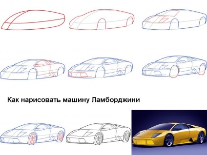 Instrucțiuni pas cu pas pentru desenarea lamborghini