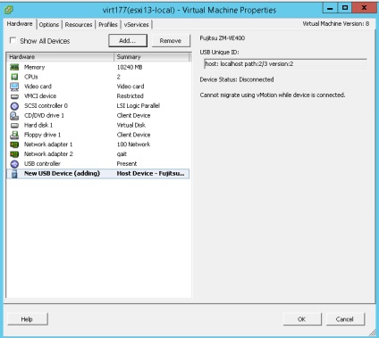 Eliminăm modemul USB în mașina virtuală vmware esxi, configurând serverele Windows și linux