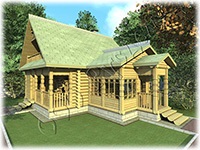 Projektek vidéki házak, építése és kialakítása egy faház, egy szabványos projekt