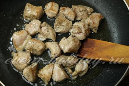 Raguval sertéshús burgonyát egy fazék - a recept egy fotó