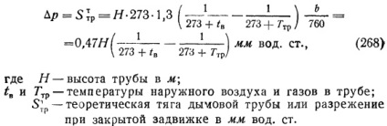 Calcularea coșului de fum