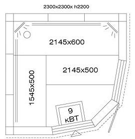 Dimensiunile aranjamentului de saună al camerei de aburi în apartament pentru 2, 4 persoane, instruire video și fotografie