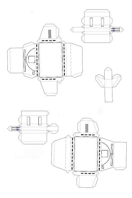 Robot r2-d2 al hârtiei - diagrame de piese și instrucțiuni pentru lipire