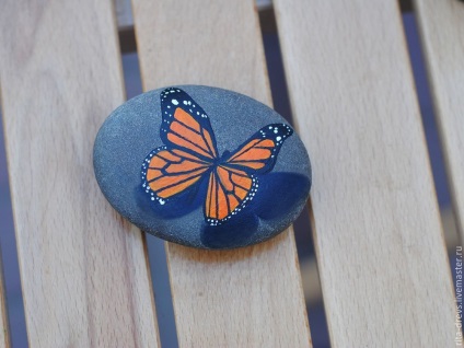 Festett kő „élő pillangó” - tisztességes iparos - kézzel készített, kézzel készített