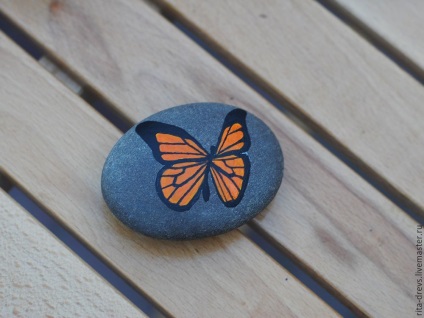 Festett kő „élő pillangó” - tisztességes iparos - kézzel készített, kézzel készített