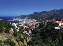 Samos, Grecia Privire de ansamblu a insulei de la 