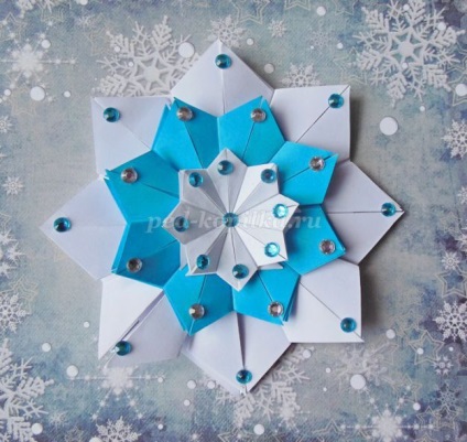 Snowflake în tehnica origami pentru începători