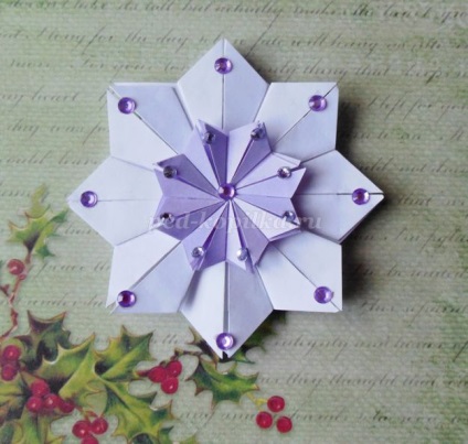 Snowflake în tehnica origami pentru începători