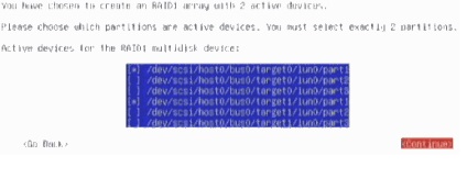 Crearea raid1 software-ului în faza de instalare a linux debian