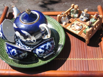 Uzbek ceai kok-choi, carte de ceai