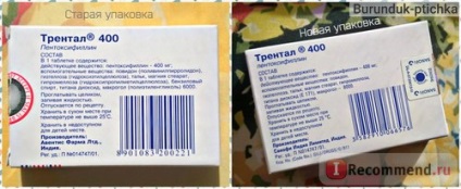 Értágító szer Sanofi Aventis Trental - „Trental ® 400 - először vele, én 1, 5 év