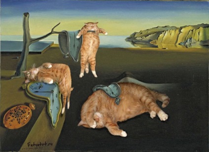 Artistul din Rusia adaugă pisica roșie groasă la faimoasele picturi