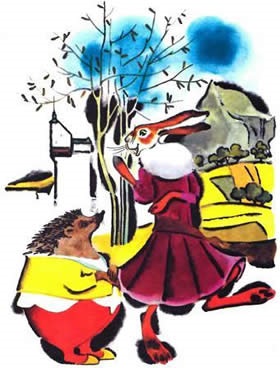 Hare și arici - citiți povestea on-line - Frații Grimm