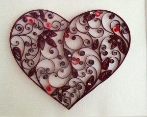 Áttört szív Quilling egy romantikus ajándék