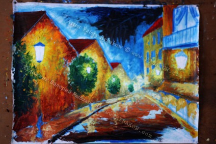 Szabad óra festészet éjszakai városkép