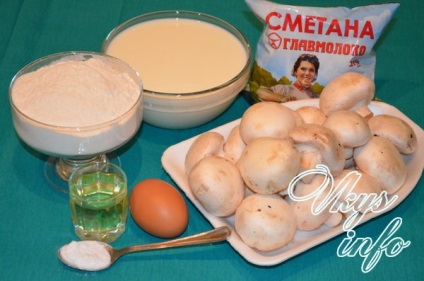 Palacsinta torta gombával recept egy fotó
