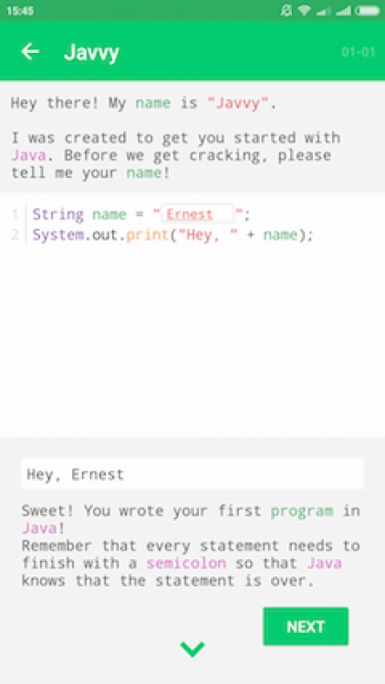 Javvy - și smartphone-ul dvs. vă va învăța cum să scrieți pe java