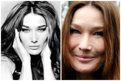 Carla Bruni înainte și după modelele din plastic, foto și video