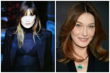 Carla Bruni előtt és után műanyag, fotó és videó modellek