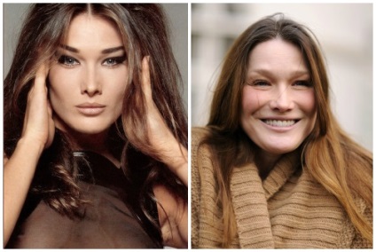 Carla Bruni előtt és után műanyag, fotó és videó modellek