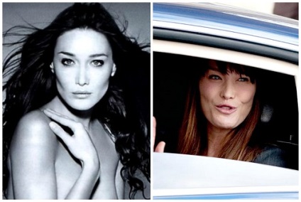 Carla Bruni előtt és után műanyag, fotó és videó modellek