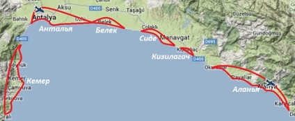 Stațiunile din harta turcului și descriere, antalya și belek