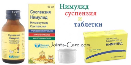 Nimulide instrucțiuni pentru utilizarea de droguri pentru diferite boli