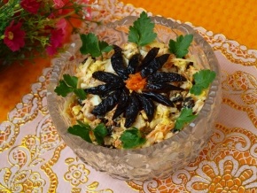 Salata - stejar - cu ciuperci de pui și brânză