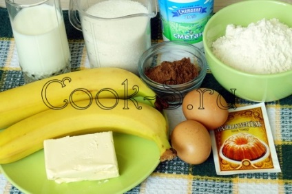 Tort de ciocolată - banană - rețetă pas cu pas cu fotografie, produse de cofetărie