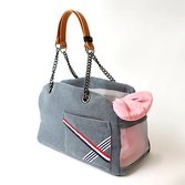 Geantă de transport - sac de denim - pentru doi câini