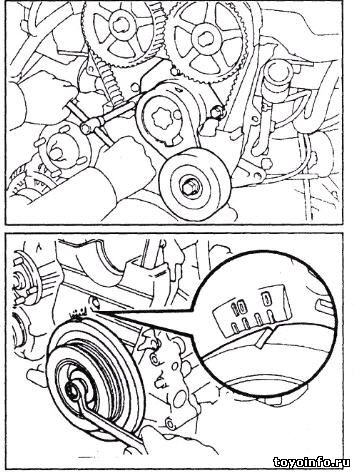 Înlocuirea curelei de centură 1jz-ge, 2jz-ge motor Toyota 2