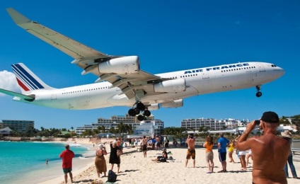 Aeroportul Princess Juliana din Saint-Martin (synth-martin) fotografie și video