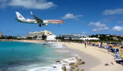 Aeroportul Princess Juliana din Saint-Martin (synth-martin) fotografie și video