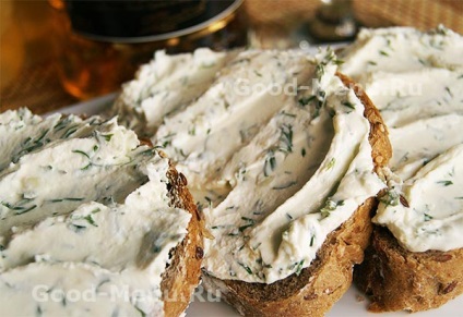Sandvișuri cu brânză, ierburi și usturoi - o rețetă cu o fotografie de