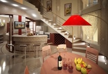Bucătărie-cameră de zi de design de fotografie idei moderne combinate interior, stil și aspect, reparații cameră