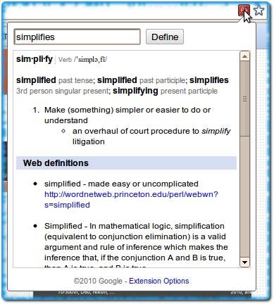 Dicționarul Google Dicționar - extensie utilă pentru crom