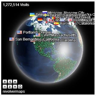 A forgó bolygó telepítése egy webhelyfüggvényre a revolvermaps-ból