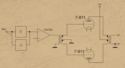 Cső push-pull erősítő 811-g tda7294 on építmény