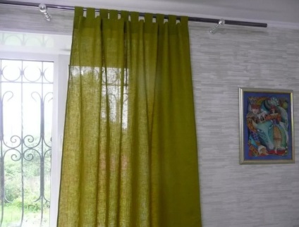 Vászon függöny fotó a belső, tüll ágynemű és zsákvászon kép a konyhában, vászon dekor, tapéta és
