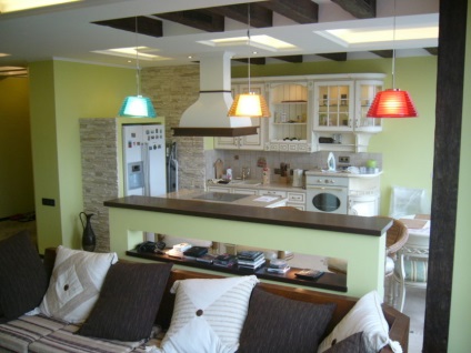 Aspectul camerei de bucătărie - modul de combinare a 2 interioare (65 de idei de fotografie)