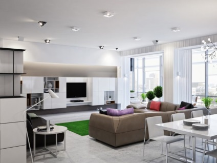 Plan konyha-nappali - hogyan lehet kombinálni 2 belső tér (65 fénykép ötlet)
