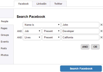 Găsirea unei persoane pe Facebook utilizând extensia Chrome