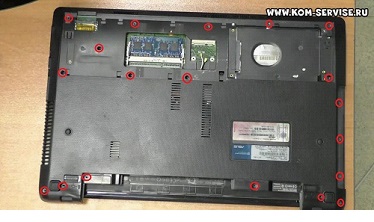 Szétszerelés, tisztítás por és cseréje termikus zsír laptop Asus a53s