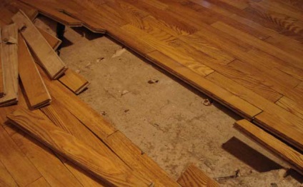Repararea unei podele din lemn cu mâinile cosmetice sau de capital